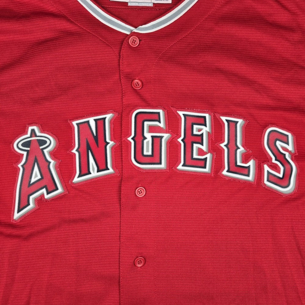 Anaheim Angels Mike Trout #27 Majestic Adult Large Jersey Cool Base Red XXL - Picture 2 of 11